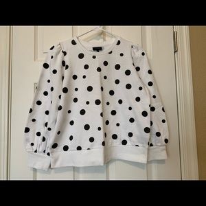 Women’s white with black polka dots shirt - small